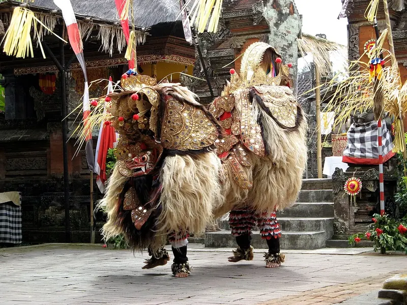 The Barong dance in Batubulan, next to the silver village of Celuk