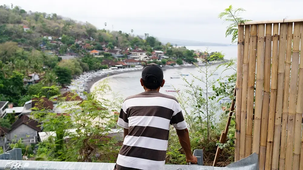 Snorkeling and fishermen's warungs — Amed, Where to ride from Tirta Gangga
